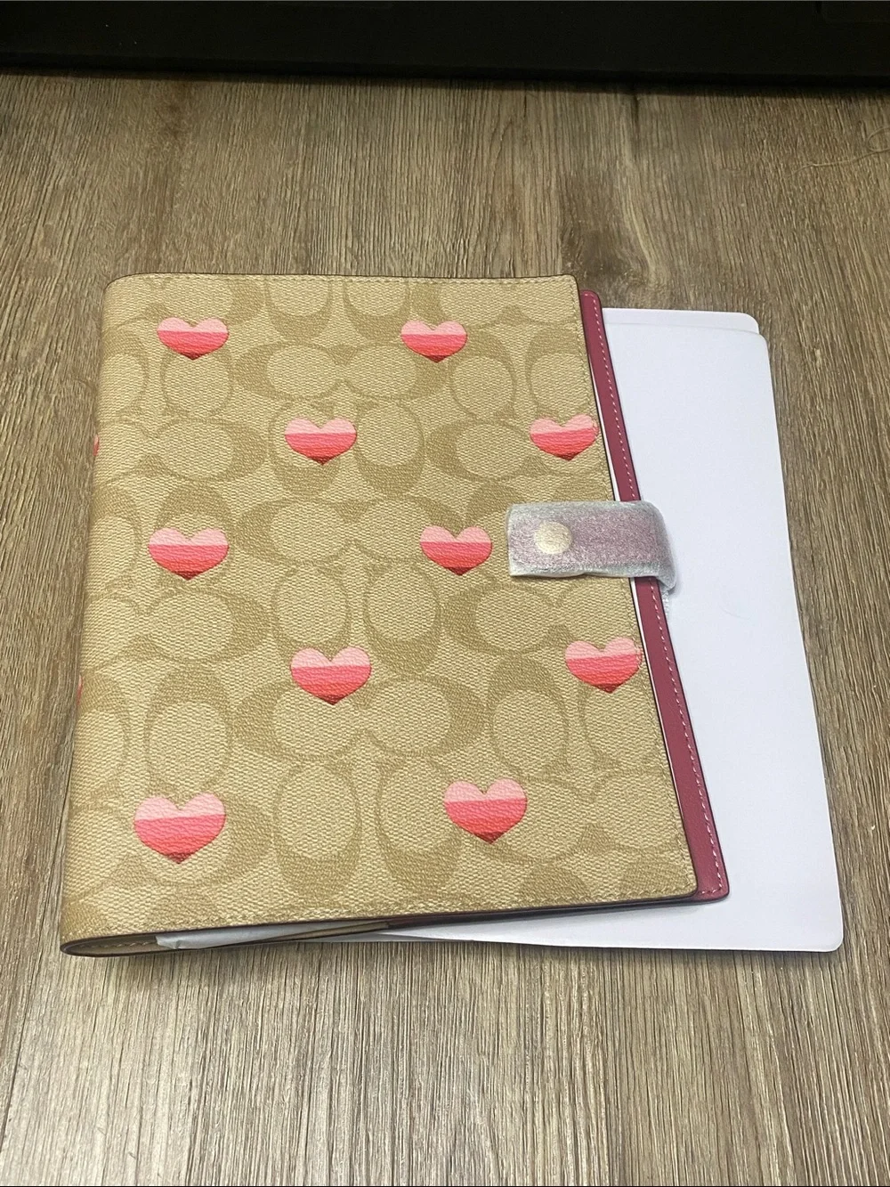 Coach Signature Heart Printed Notebook